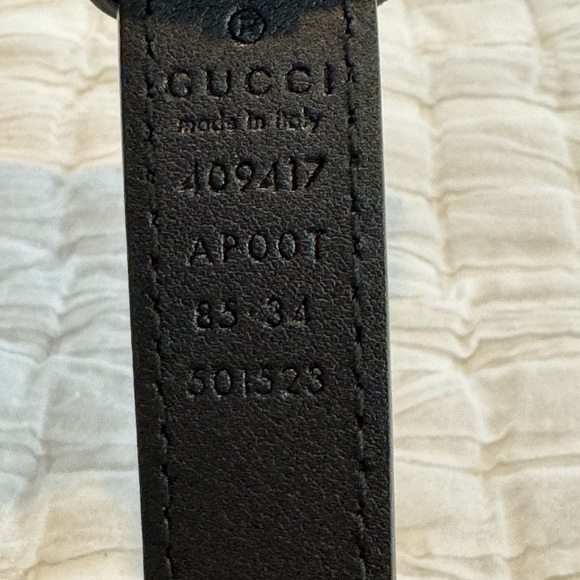 Gucci Marmont thin black leather and gold hardware belt. Worn 3x maximum size 85 - Picture 8 of 9
